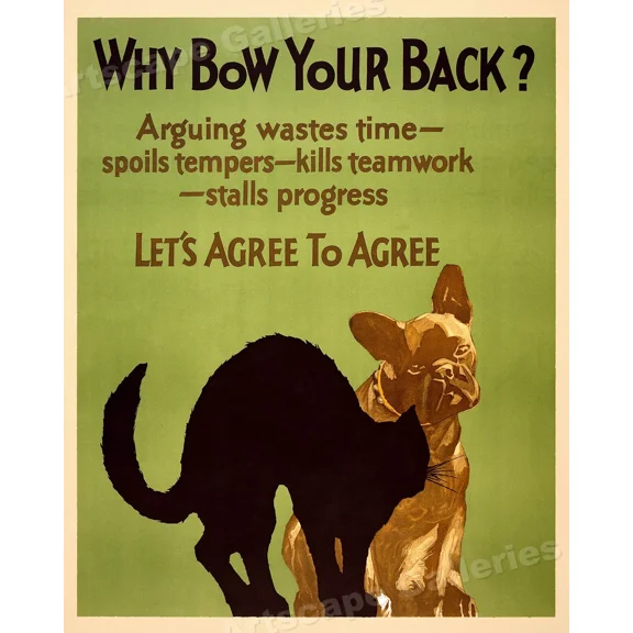 Why Bow Your Back? 1920S Work Incentive Motivational Poster Home Decor Office Wall Art