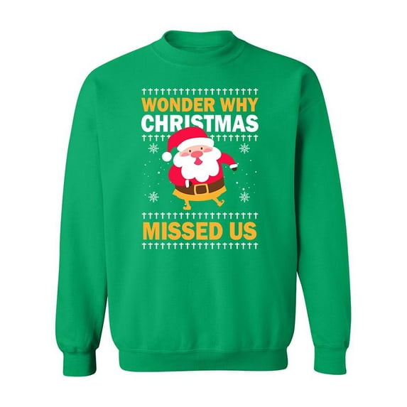 Why Christmas Missed Us Sweatshirt Men -Image by Shutterstock, Male XX-Large