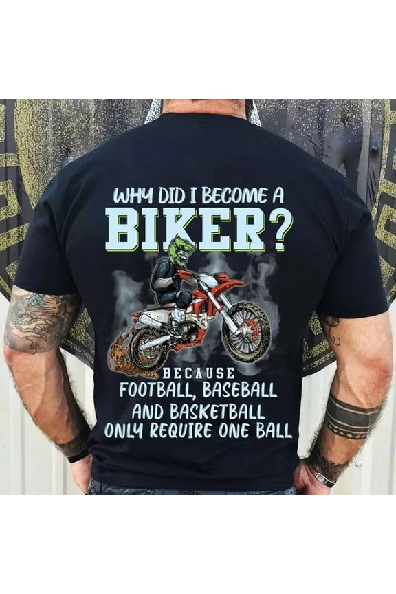 Why Did I Become A Biker Motorcycle Cruiser V-Twin Engine Road T-Shirt