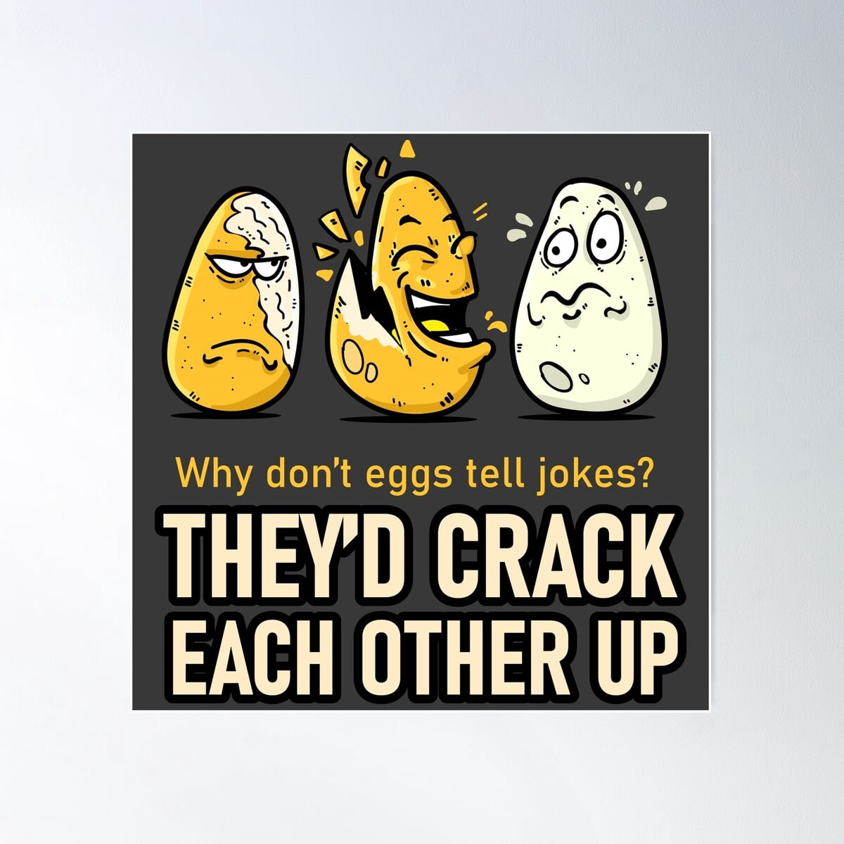 Why Don’T Eggs Tell Jokes? Dad Joke'S Poster Wall Art, Modern Wall ...