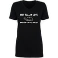 thumbnail image 1 of Why Fall In Love. . . Fall Asleep Womens V-Neck T-Shirt, 1 of 2