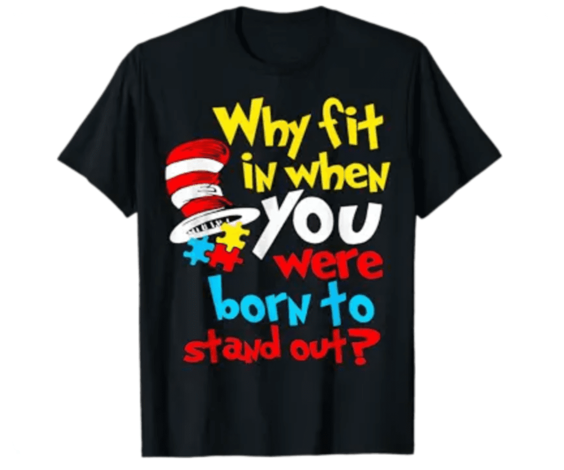 Why Fit In Doctor Teacher Cat In Hat Cool Autism Awareness Shirt