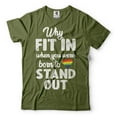 thumbnail image 1 of Why Fit In When You Were Born To Stand Out Shirt LGBT Flag Shirt LGBT Inspirational Shirt LGBTQ Gift (XX-Large Military Green), 1 of 6
