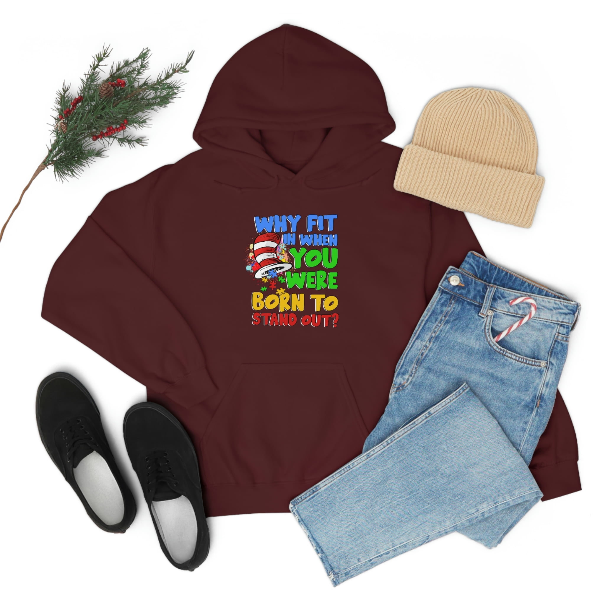 Why Fit In When You Were Born To Stand Out Shirt Teacher Of All Thing Shirt Autism Shirt Cat In The Hat Shirt Autism Awareness Shirt
