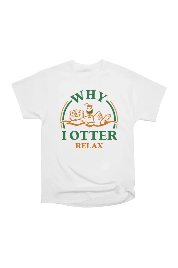 Why I Otter Relax Funny Animal Cocktail Line Art T-Shirt Tee Gift For Him Merch For Her Ap