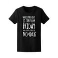 thumbnail image 1 of Why Is Monday Far From Friday Tee Women's -Image by Shutterstock, 1 of 2