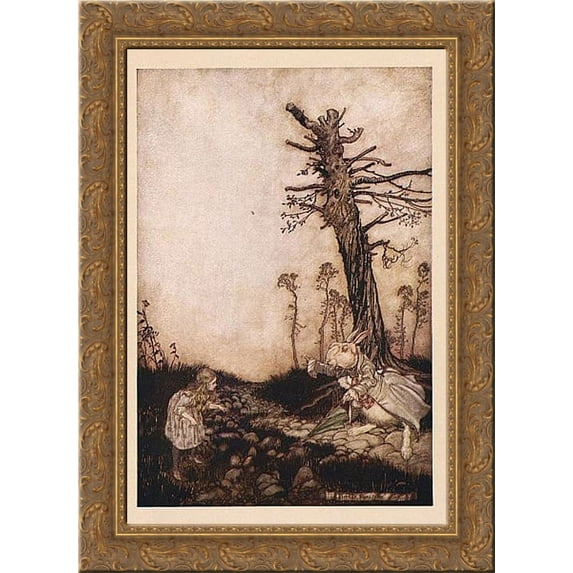Why, Mary Ann, what are you doing out here 20x24 Gold Ornate Wood Framed Canvas Art by Rackham, Arthur