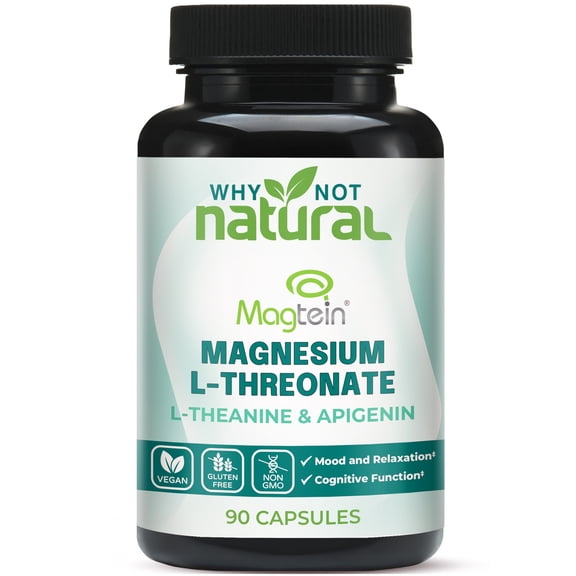 Why Not Natural Magnesium L-Threonate Complex | 90 Vegan, Non-GMO, Gluten-Free Caps
