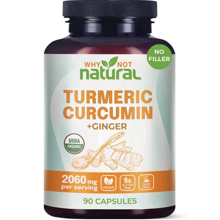 Why Not Natural Organic Turmeric Curcumin Supplement in capsules with Ginger and black pepper