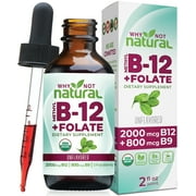 Why Not Natural Organic Vitamin B12 liquid drops plus Folate