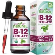 Why Not Natural Organic Vitamin B12 liquid drops plus Folate