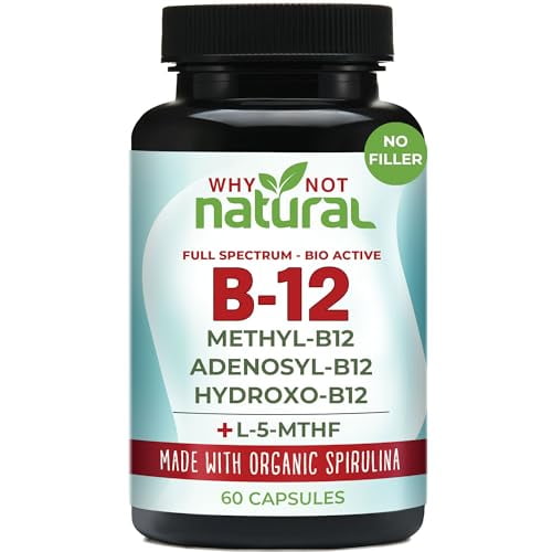 Why Not Natural Vitamin B12 5000 mcg Supplement with Methylcobalamin, Adenosylcobalamin and