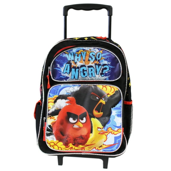 Why So Angry? Black and Red Full Size Rolling Backpack (16in) - Walmart.com