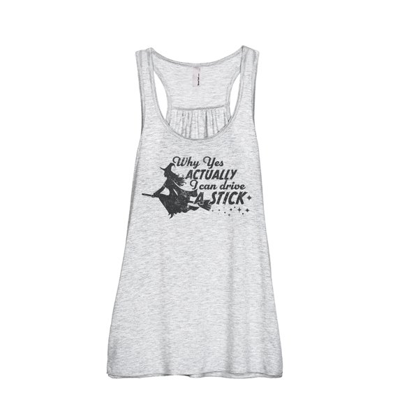 Why Yes Actually I Can Drive A Stick Women's Fashion Sleeveless Flowy Racerback Workout Yoga Tank Top Sport Grey X-Large