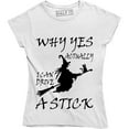 thumbnail image 1 of Why Yes Actually I Can Drive A Stick with Witch - Hallowen Women's T-Shirt, 1 of 4