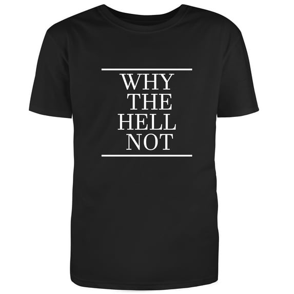 Why the hell not Graphic Novelty Humor Funny T Shirt Black Small