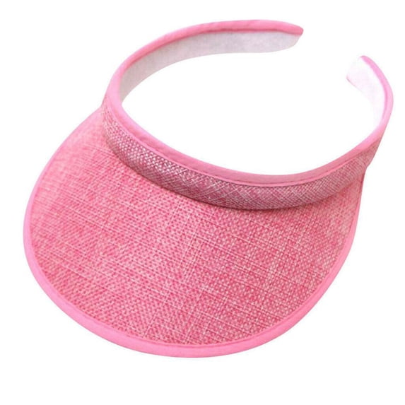 Whyan Cloth Covered Slip On Visor, Sun Sports Visor Hats Cap for Women Adjustable Cap,pink1 pack