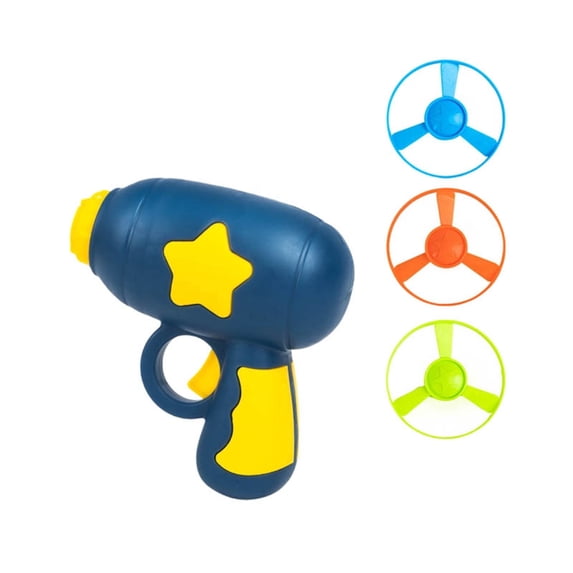 Whyan Flying Disc Launcher Gun Toy Set, 1 Piece Gun With 3 Spinning Discs For Interactive Pet Play, Outdoor Family Fun Game(Yellow-11X10.5Cm)