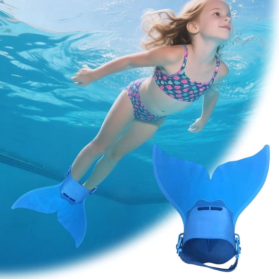 Whyan Pink Adjustable Mermaid Swim Fin for Swimming Training Children Swimming Fins Training Swimming Foot Flipper Diving Feet Tail Monofin Girl Boys