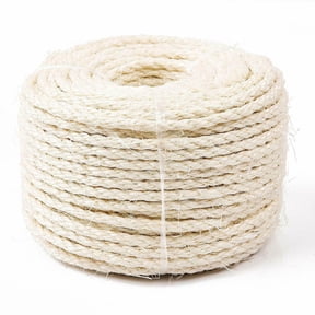 Whyan Sisal Rope 4mm x 10m, Cat Scratch Repair Twine for DIY Scratching Post, Eco-Friendly Jute Cord for Home Garden Craft Decor