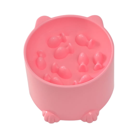 Whyan Small Slow Feeder Cat Bowls - Cute Cat Ear Design,Anti-Choking Puzzle Cat Food Bowls, High-Quality Pp Material Pet Food Bowl For Cats Green 12.5x8.5cm