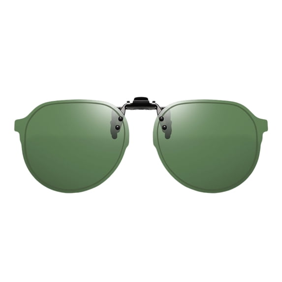 Whyan UV Protection Polarized Clip-On Sunglasses Reversible Flip-Up Sun Shades - Fits Over Prescription Glasses Brown