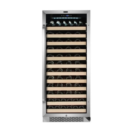 Whynter 100 Bottle 12 Shelf Built In Wine Refrigerator, Stainless Steel