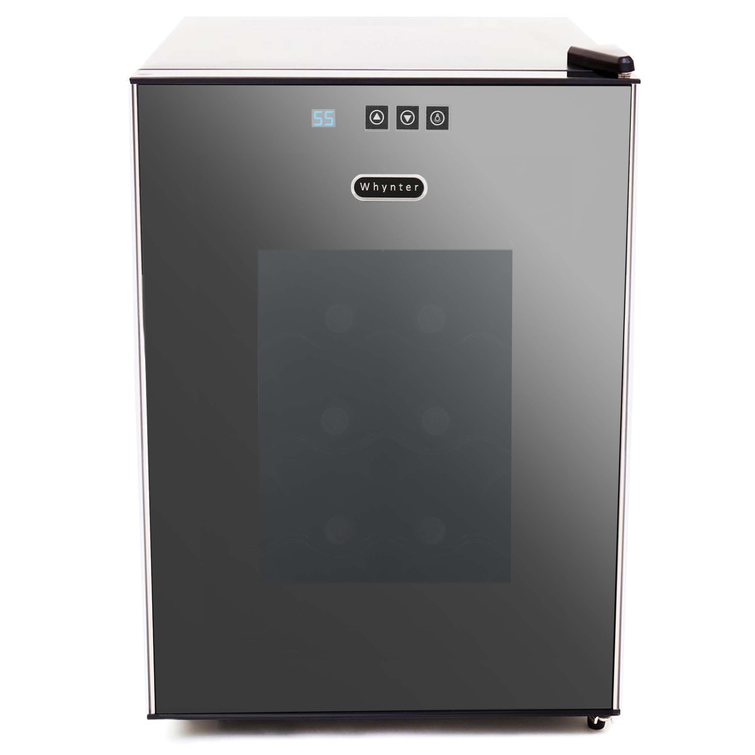 Black Thermoelectric Freestanding Wine Cooler with Glass Door