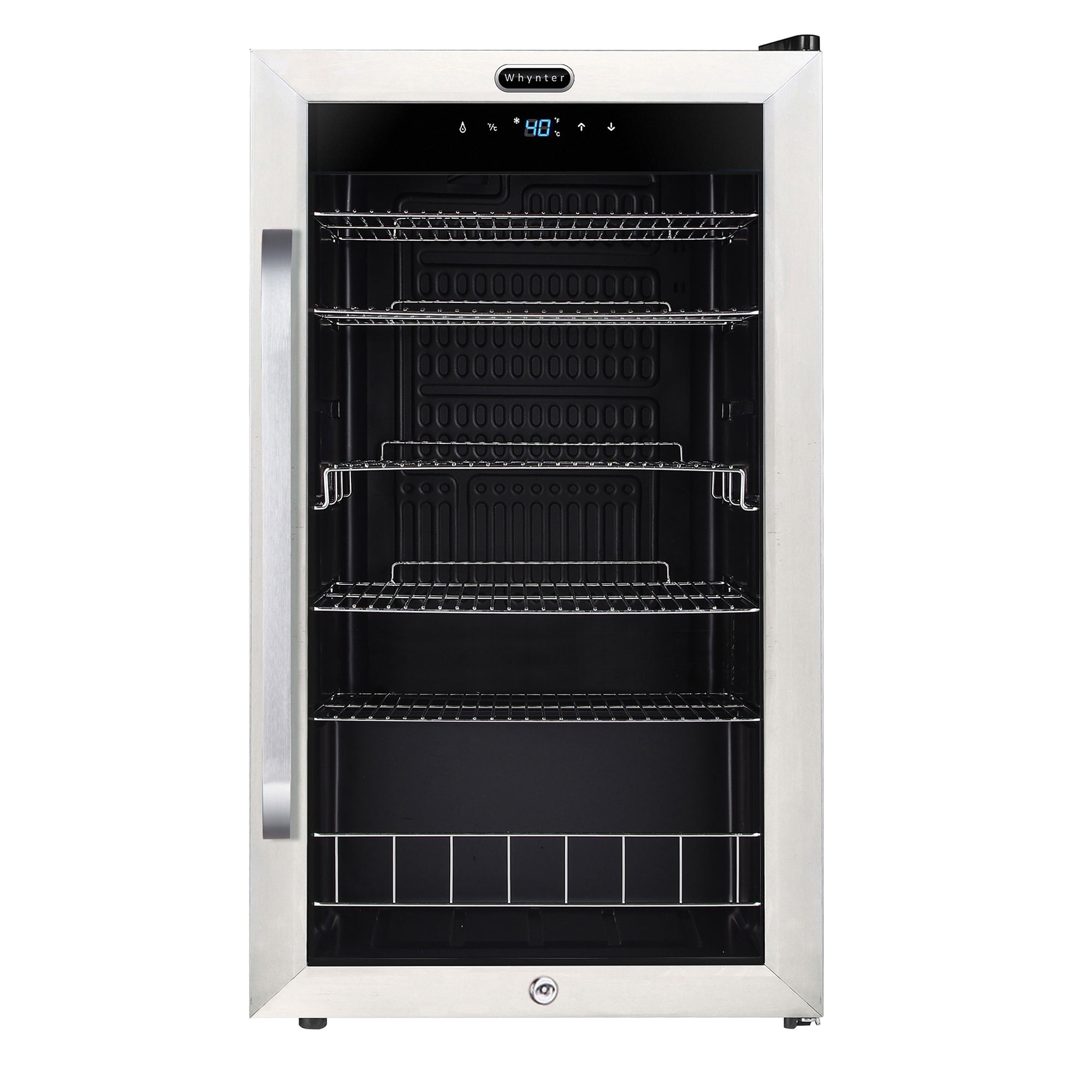 Sleek 121-Can Capacity Stainless Steel Beverage Chiller with Touch Control