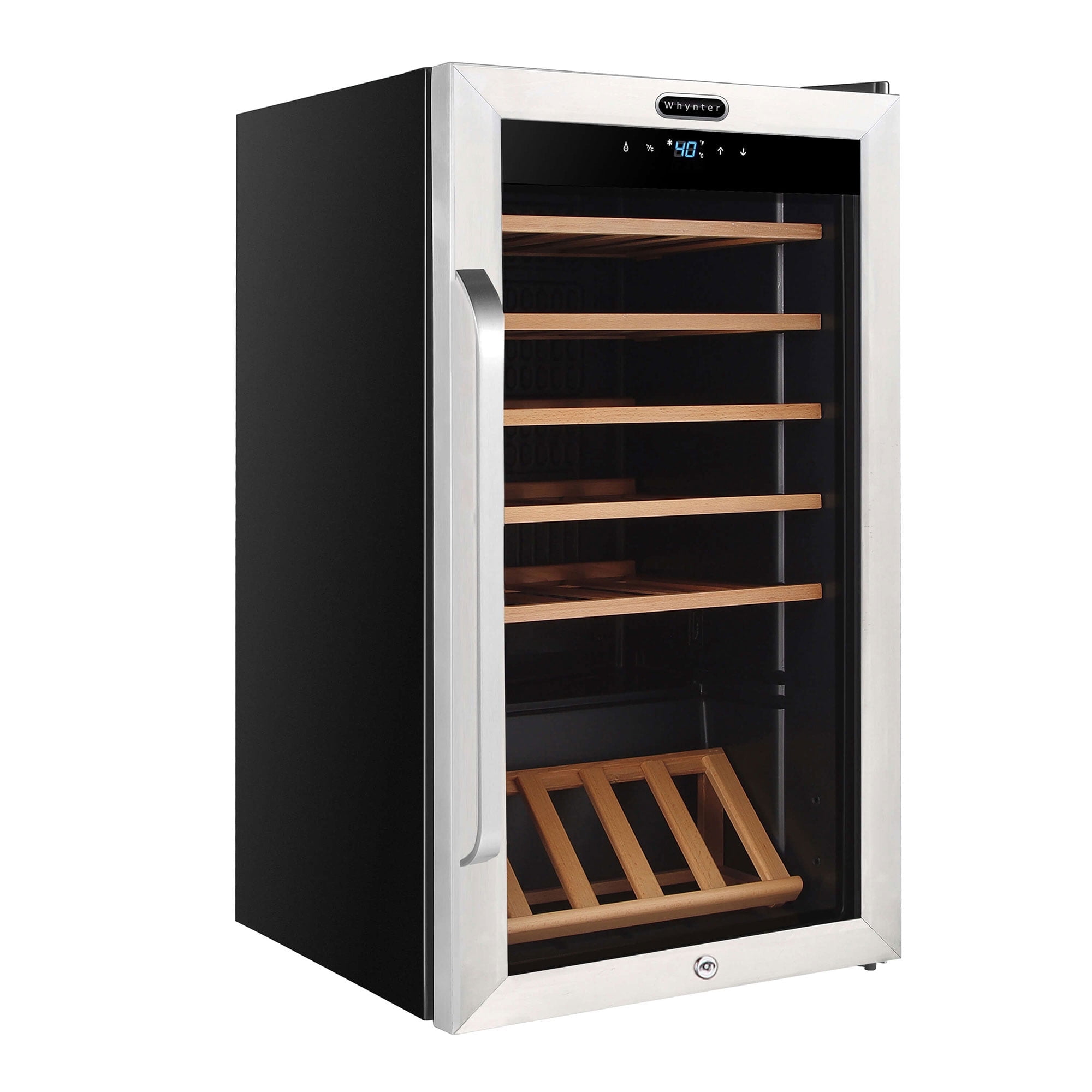 Whynter 34 Bottle 6 Shelf Stainless Steel Wine Refrigerator