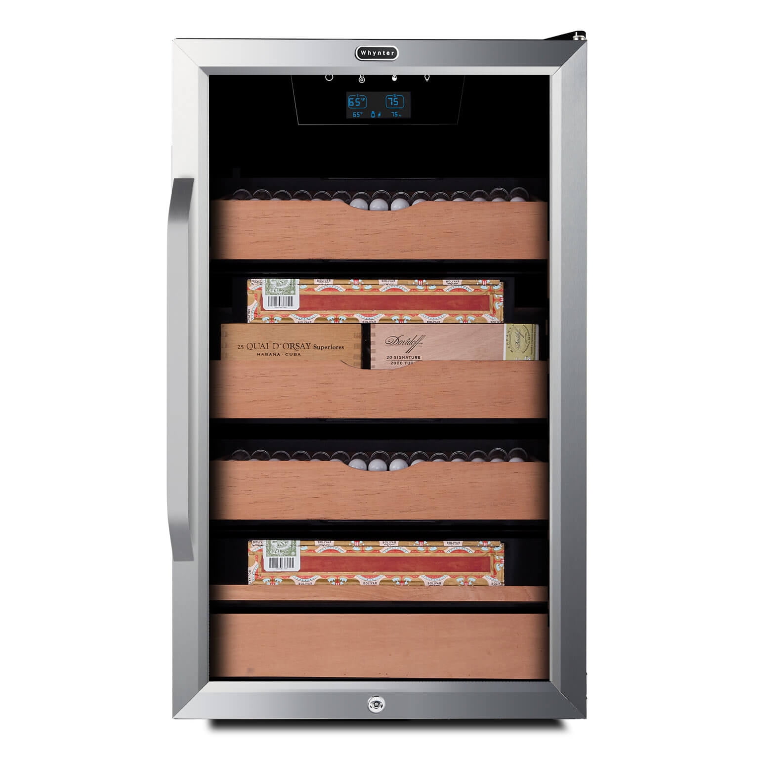 Stainless Steel 4.2 cu. ft. Cigar Humidor with Spanish Cedar Shelves