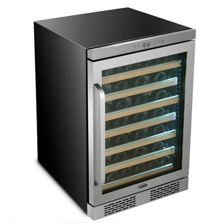 Whynter - Elite Spectrum Lightshow 54 Bottle Stainless Steel 24 inch Built-in Wine Refrigerator - Stainless steel