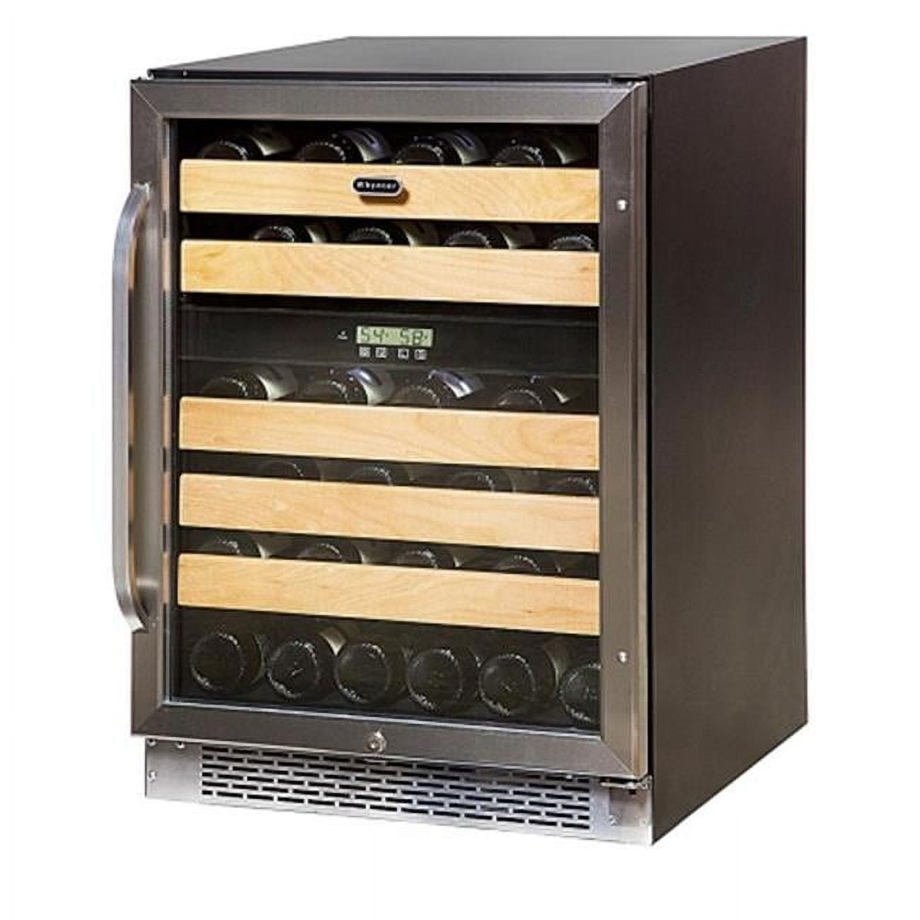 Whynter 46 Bottle Stainless Steel Dual Zone Wine Refrigerator with Wood Shelves
