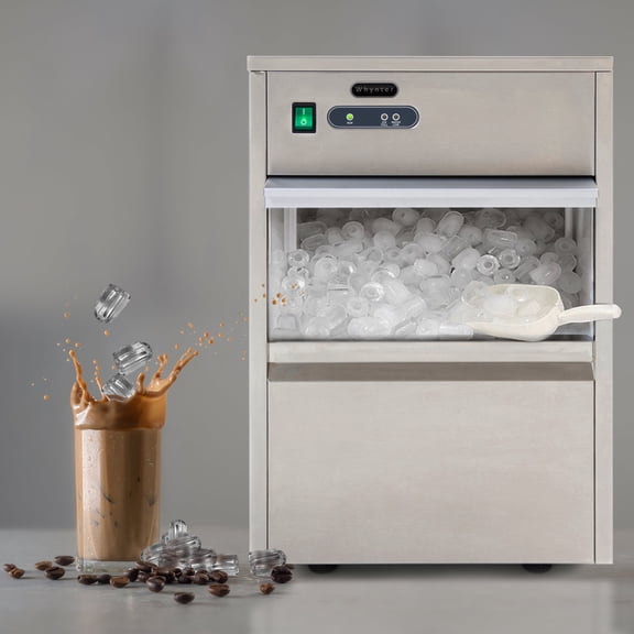 Whynter FIM-450HA Freestanding Ice Maker, 45 lb Daily Ice Production, Compact Stainless Steel Ice Machine for Home, Office & Bar