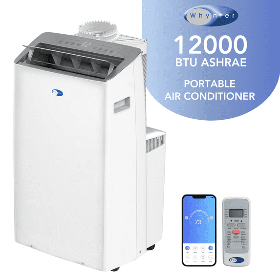 Whynter NEX Inverter Dual Hose Cooling Portable Air Conditioner, 12,000 BTU (10,000 BTU SACC), 500 sq ft, ARC 1030WN