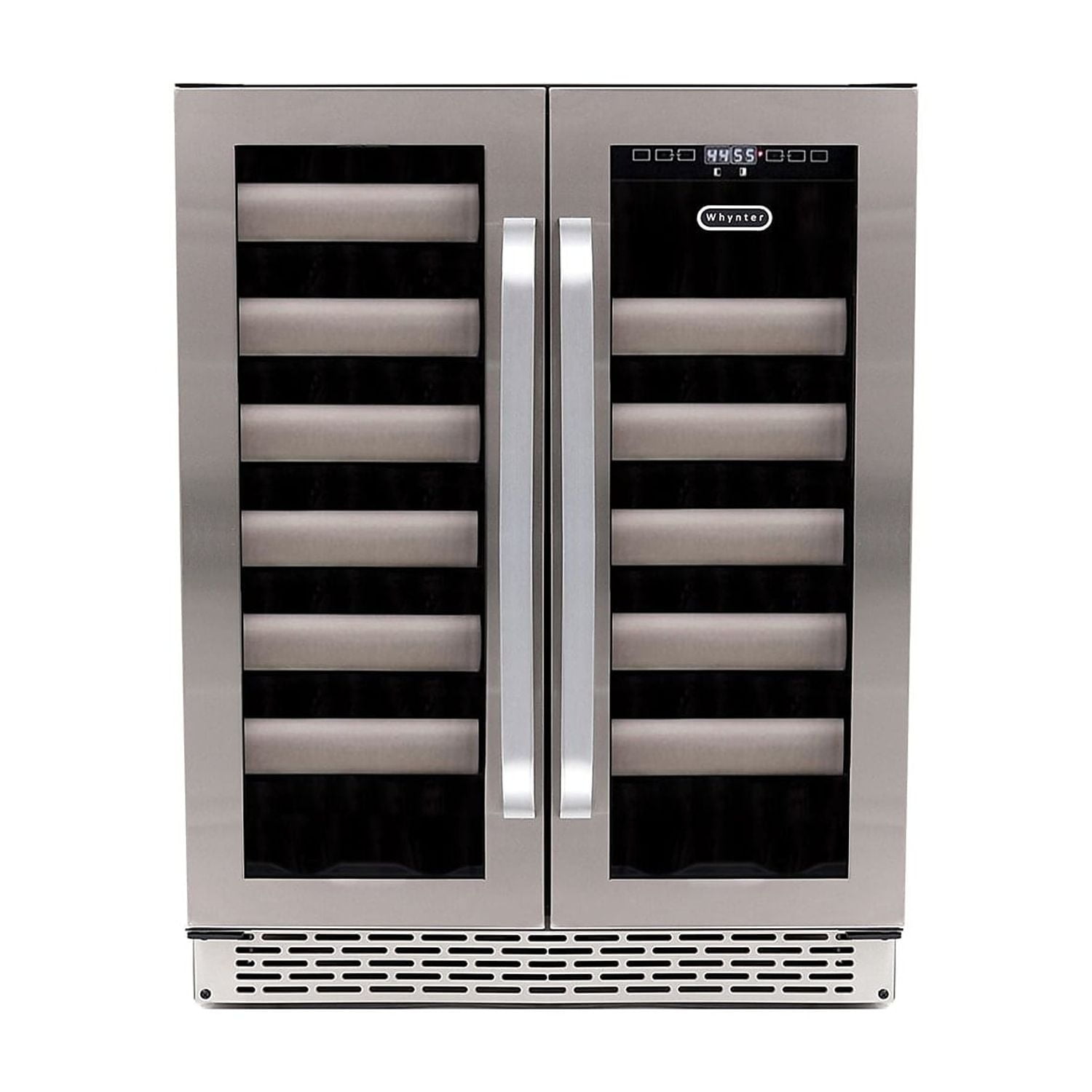 Stainless Steel Dual Zone 40-Bottle Wine Refrigerator with Interior Lighting