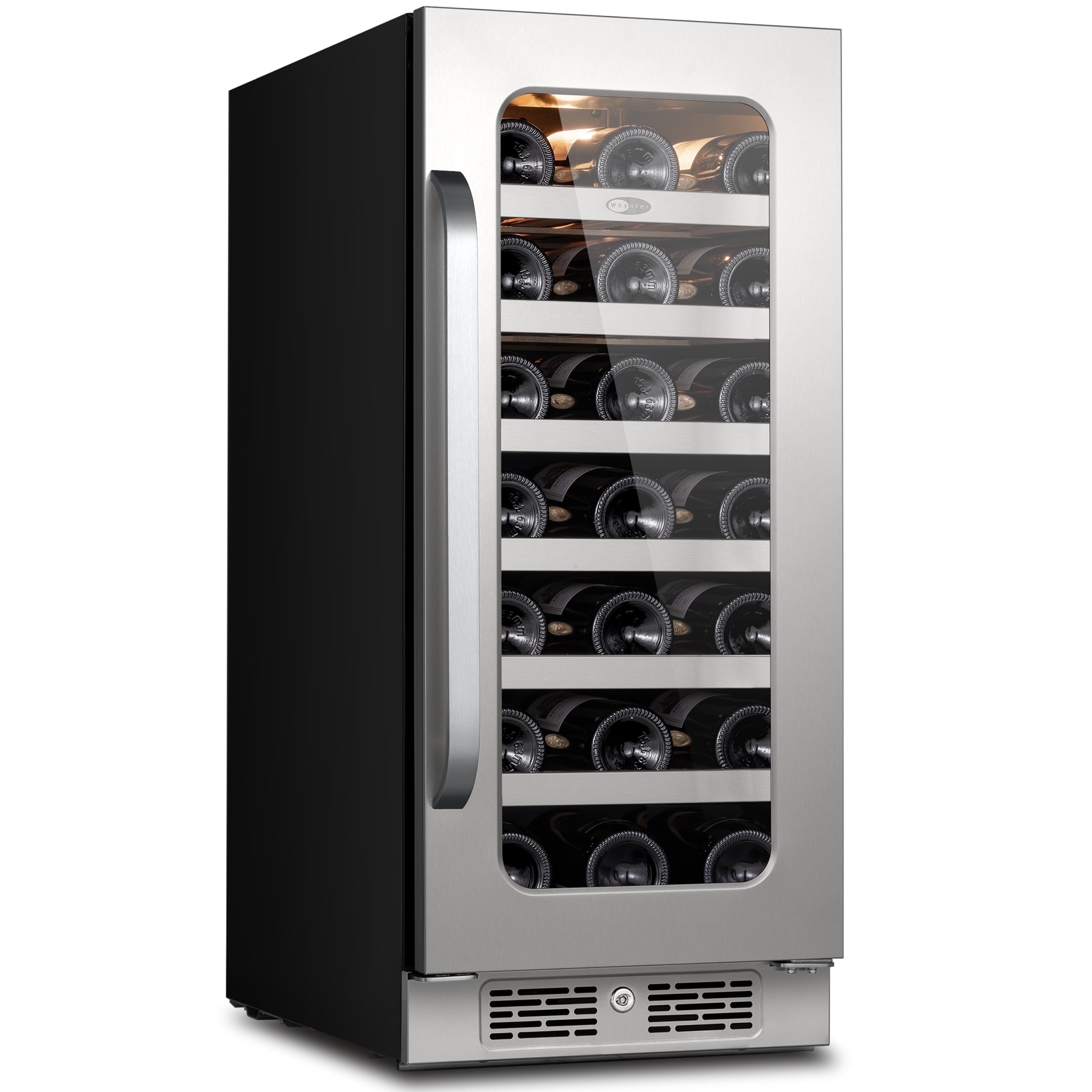 Whynter 15 inch Wine Refrigerator, 33 Bottle Wine Fridge Freestanding & Built-in Wine Cooler