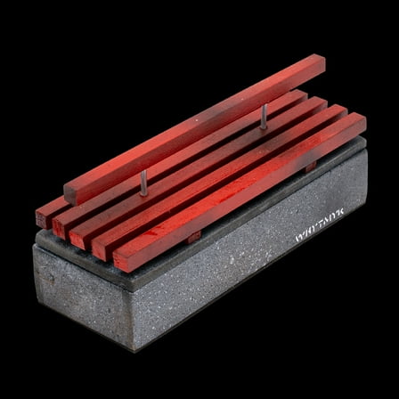 WhytMykConcrete Fingerboard Ramp - Double Bench Box Red