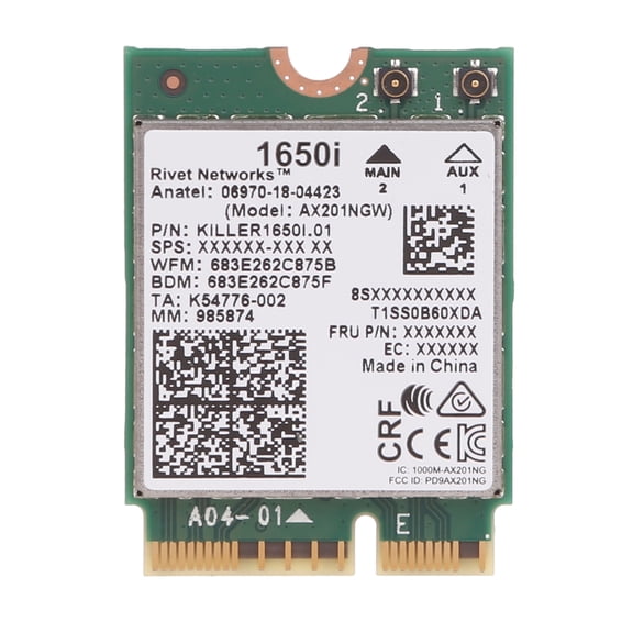 Wi-Fi 6 Card 1650i 2.4Gbps Adapter AX211NGW 802.11ax 5.0 AX201NGW
