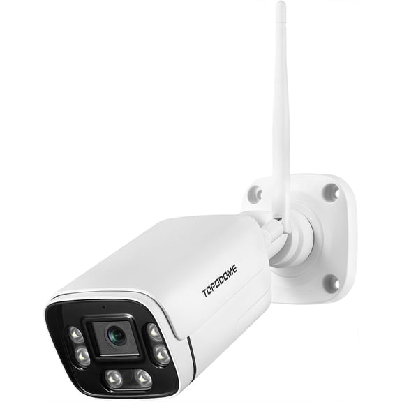 Wi-Fi Bullet Security Camera Outdoor,1080P ONVIF IP WiFi Surveillance Camera, Humanoid Detect/ 2-Way Audio/Siren Alarm/SD Card/Night Vision, Weatherproof IP66 Metal Case (White)