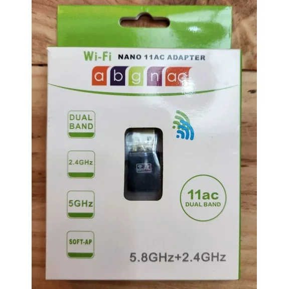 Wi-Fi Nano 11Ac Adapter Dual Band-5.8Ghz+2.4Ghz 433/150 Mbps