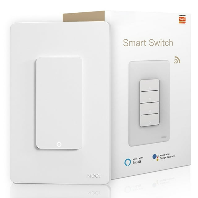 WiFi Smart US Light Switch Single Pole Push Button Wall Switch for