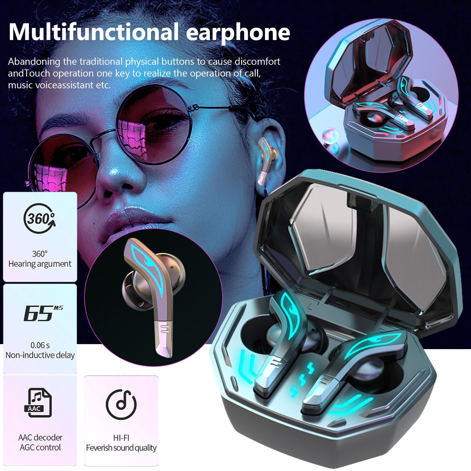 Wi Headphones over Ear Headphones with Microphone Noise Canceling