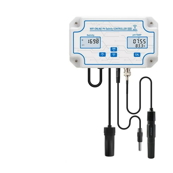 WiFi 3in1 Temp PH Salinity Meter Controller Saltwater Tester Smart Tuya Remote Online Monitor