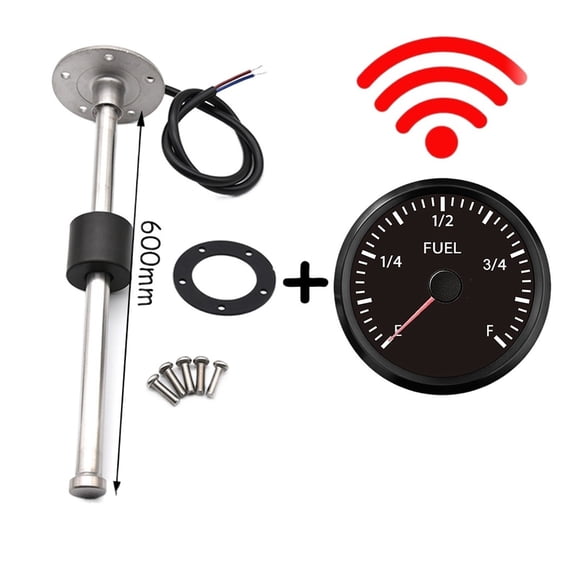WiFi 52mm Fuel Level Gauge With Fuel Float Sensor 0-190ohm Oil Tank Level Indicator For Boat RV ,Easy to Install