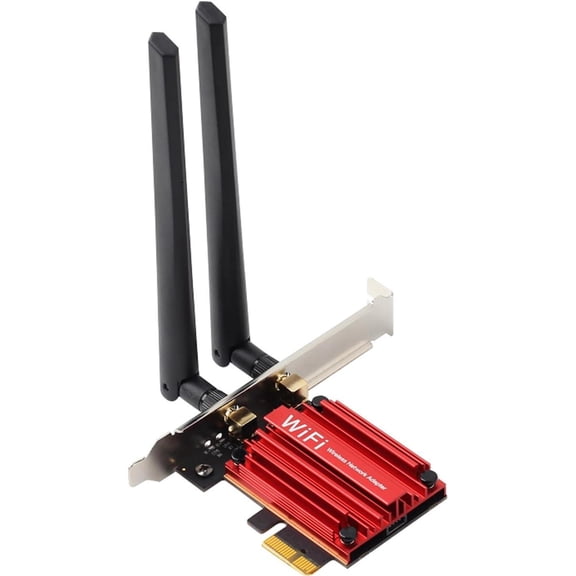 WiFi 6 PCIe WiFi Card with BT 5.2, AX1800 Wireless Network Adapter for Desktop PC, 2.4GHz/5GHz Dual Band, Up to 1800Mbps, with Antenna and Low Profile Bracket, Supports Win 11/10 (64 bit)