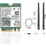 WiFi 6E AX210 NGW Wireless Card, Expand to Tri-Band 6GHz/5GHz/2.4GHz M.2 NGFF Wireless Bluetooth 5.3, AX210 WiFi Chip, Includes Ipex Cable, 8dBi Antennas and Brackets Support Windows 10/11