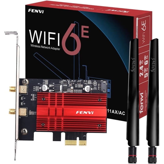 WiFi 6E AX210 PCI-E Network Card BT5.3 160MHz Tri-Band Expands into 6GHz/5GHz/2.4GHz 5400Mbps Gigabit AX210ngw Desktop PC PCIe Wireless Adapter 802.11ac ax MU-MIMO for Windows 11/10