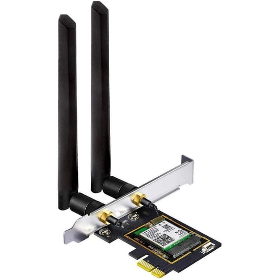 WiFi 6E AX5400 PCIe WiFi Card for Desktop PC (Intel AX210) Bluetooth 5.3, WPA3, 802.11AXE Tri Band Wireless Adapter with MU-MIMO, OFDMA, Ultra-Low Latency, Supports Windows 11, 10 (64bit)