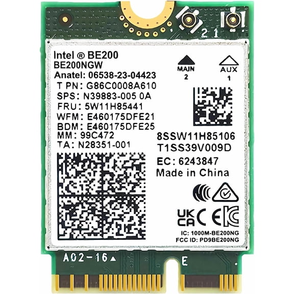 Giizhmy Tri-Band 6GHz/5GHz/2.4GHz M.2 NGFF Bluetooth 5.4 Network Card, BE200 NGW, New